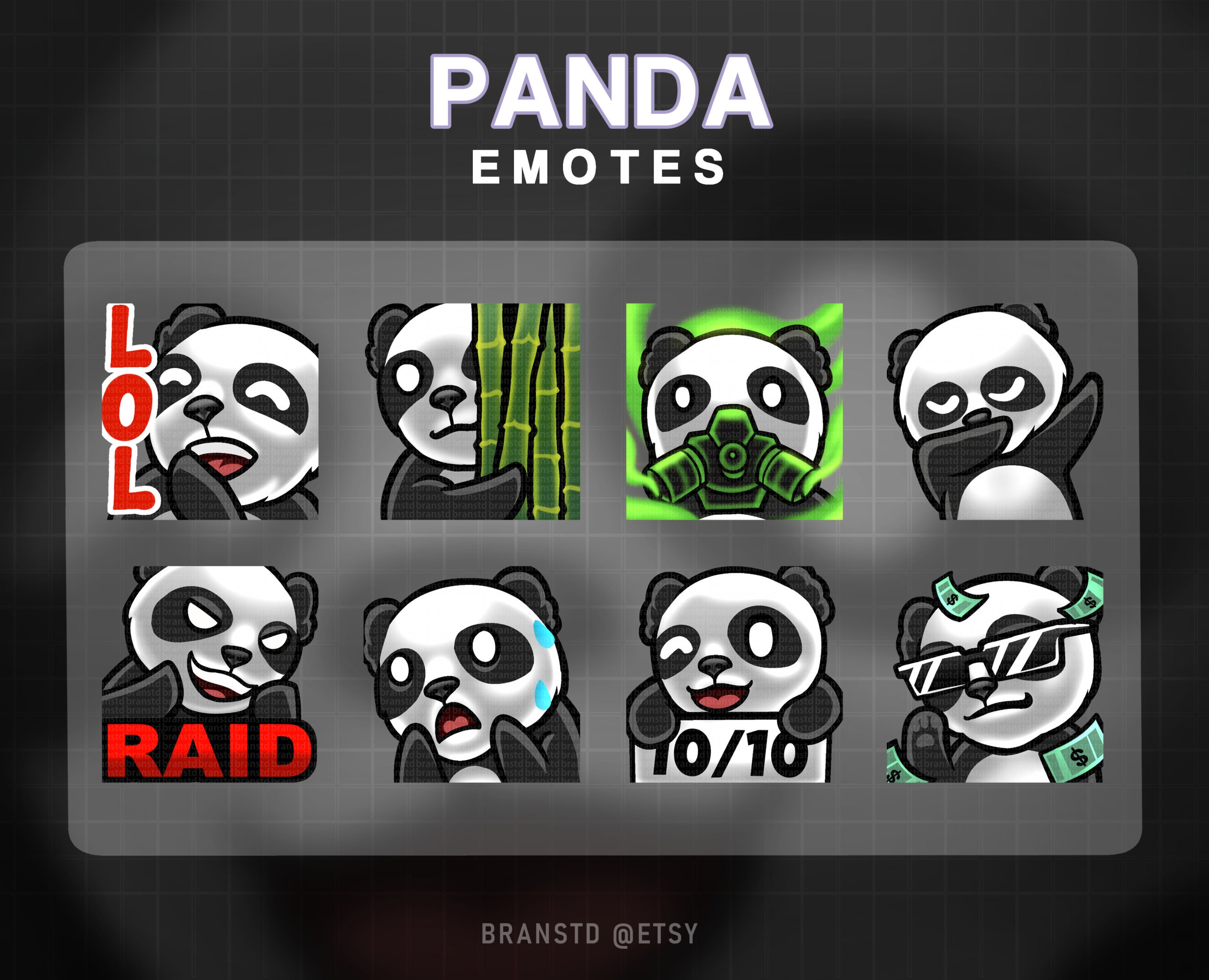 8 X Panda Twitch Emotes Panda Twitch Emotes -  Ireland