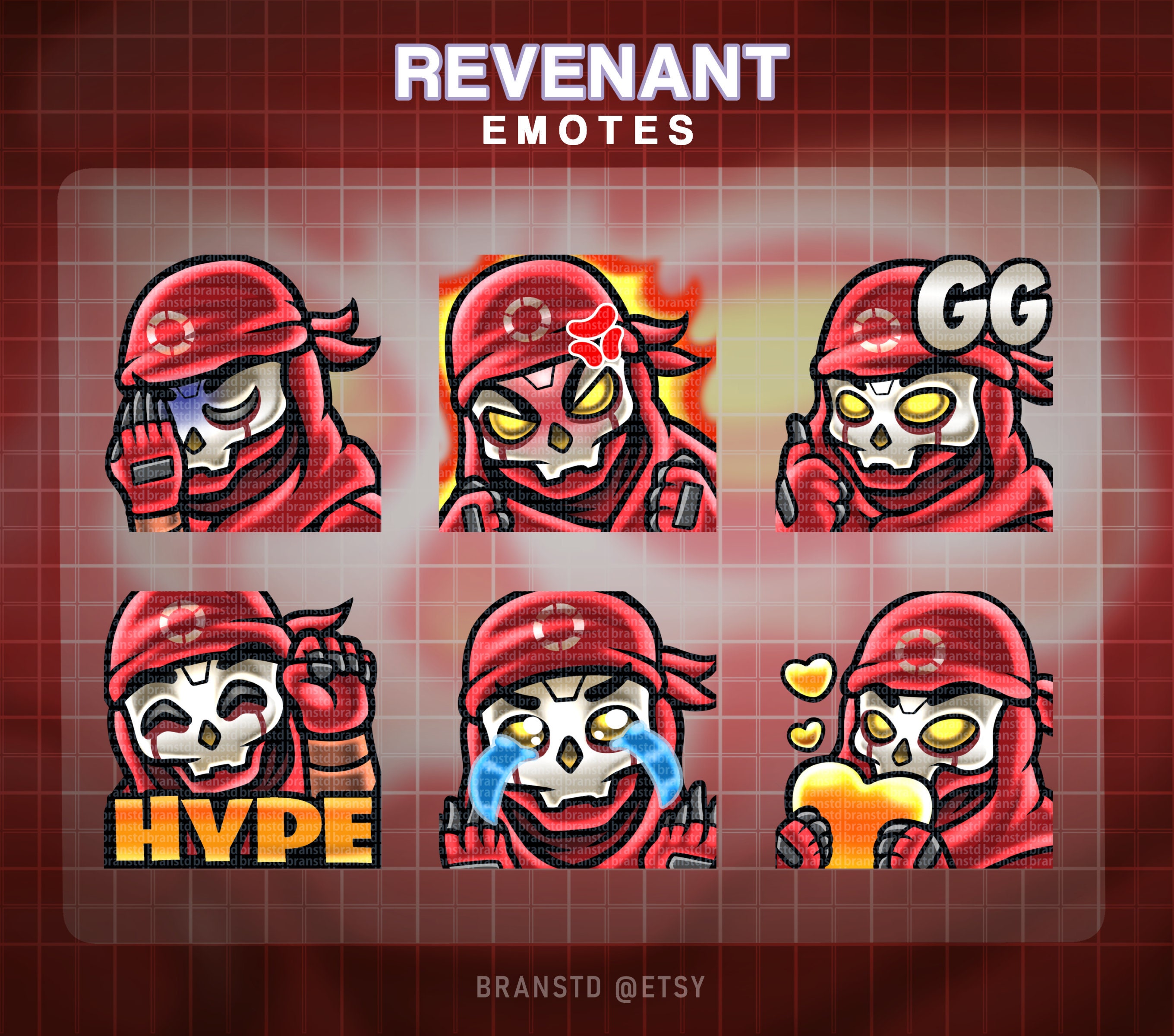 6x Revenant apex legends emotes for Twitch, Discord, Mixer or Youtube Inclu...