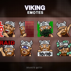 8x emotikony wikingów Twitch - Emotki wikingów Twitch - Emotki wojowników Twitch