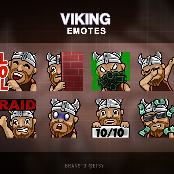 8x Viking twitch emotes - Viking twitch emotes - Warrior twitch emotes