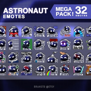 Twitch emotes Mega Pack - Astronaut emotes