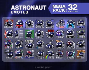 Twitch emotes Mega Pack - Astronaut emotes
