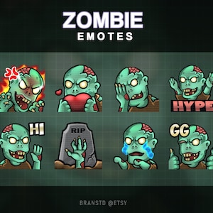 8 x Zombie twitch emotes - Zombie twitch emotes