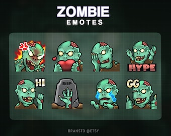 Zombie Twitch Emotes – 8-Piece Character Set (Digital Download)