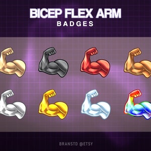 8 x Bicep flex arm badges