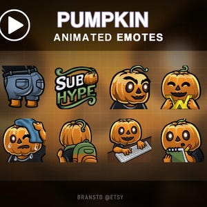 8X ANIMATED Pumpkins twitch emotes - ANIMATED twitch emotes