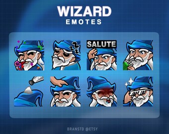 Wizard Twitch Emotes: 8-Pack, Streaming Graphics (Digital Download)