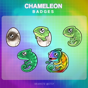 5x Chameleon badges - Chameleon twitch badges - twitch badges