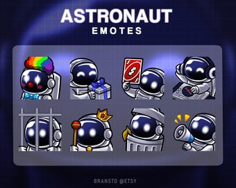 Astronaut Twitch Emotes: Spaceman Streamer Emotes (Digital Download)