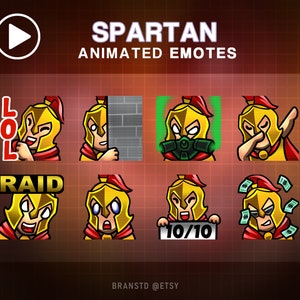 8X ANIMATED Spartan  twitch emotes - ANIMATED twitch emotes