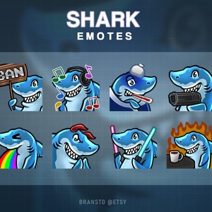 8 x Hai zuckende Emotes - Hai zuckende Emotes - Hai Emotes