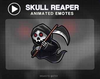Walking Skull Reaper Animated Emote: Twitch, Discord, YouTube (Digital Download)