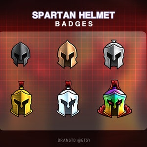 6 x Spartan badges  - Spartan helmet twitch badges