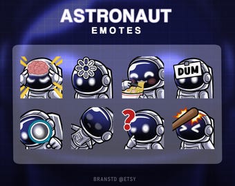 Astronaut Twitch Emotes: Spaceman Streamer Emotes (Digital Download)