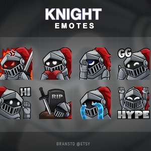 8x emotikony twitch rycerza - emotikony twitch krzyżowca - emotikony twitch wojownika