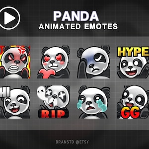 8X ANIMATED Panda twitch emotes - ANIMATED twitch emotes