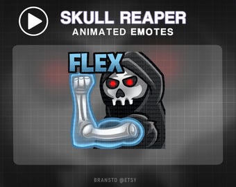 Flex Skull Reaper Animated Emote: Twitch, Discord, YouTube