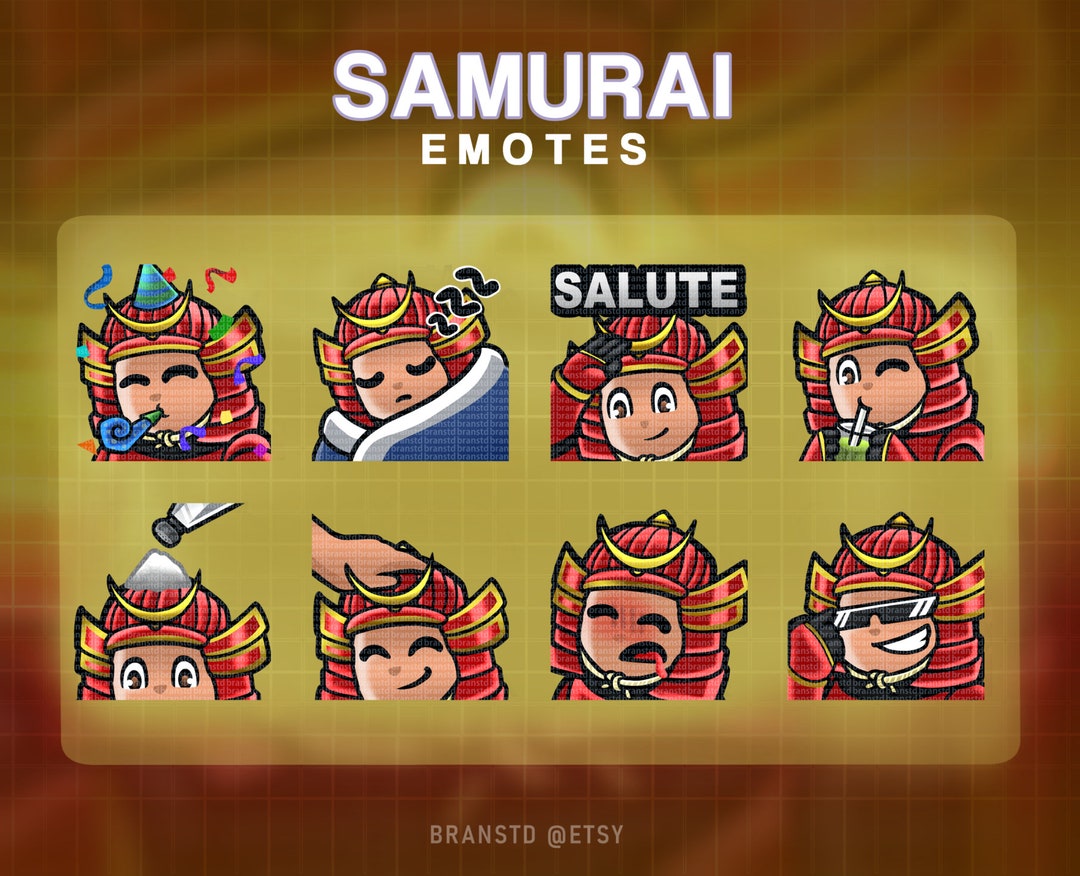 Samurai Twitch Emotes: Warrior Character Set (digital Download) - Etsy