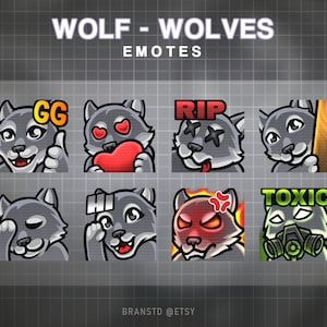 8 x Wolf twitch emotes - Wolf  twitch emotes - Wolf  twitch emotes