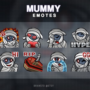 8 x Mummy twitch emotes - Mummy twitch emotes