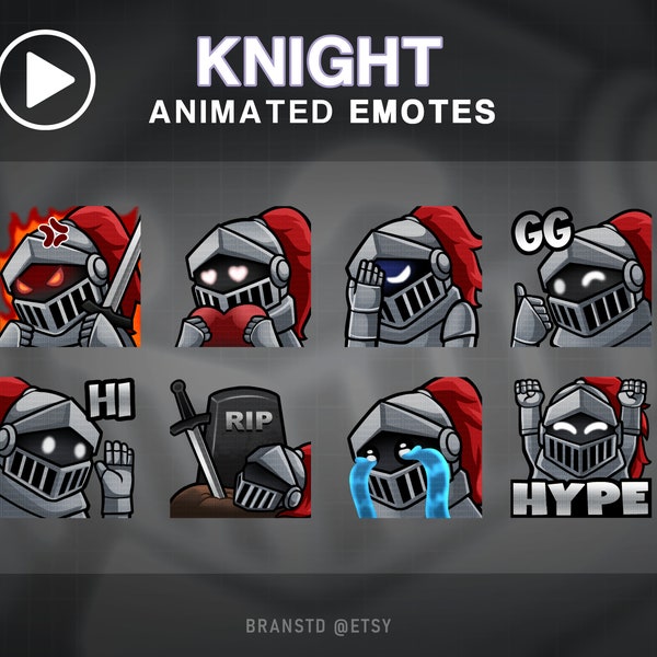 8X GEANIMEERDE Knight twitch-emotes - GEANIMEERDE twitch-emotes