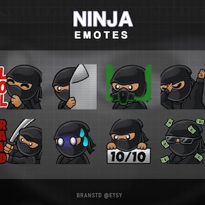 8 x  Ninja twitch emotes - Shinobi twitch emotes