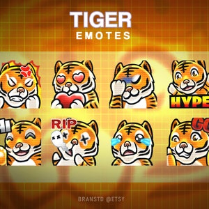 8 x Tiger twitch emotes - Tiger twitch emotes