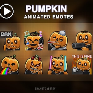 8X ANIMATED Pumpkins twitch emotes - ANIMATED twitch emotes