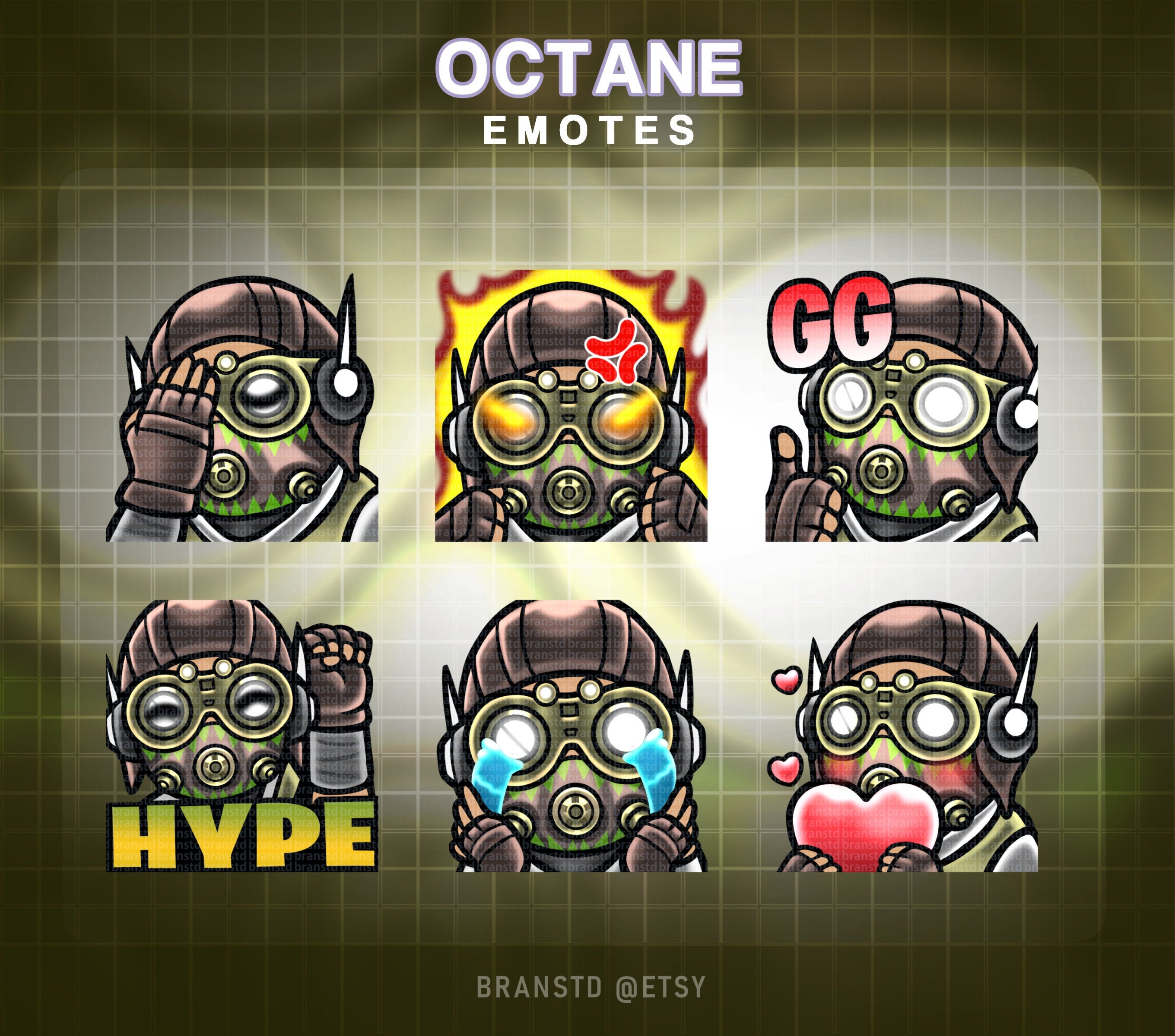 6x Octane apex legends emotes Apex legends emotes Twitch | Etsy