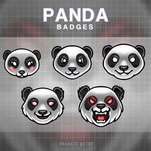 5x Panda badges - Panda twitch badges - Twitch badges