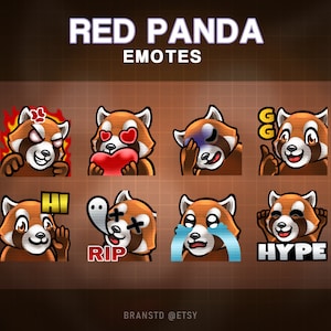8 x Red panda twitch emotes - Red panda twitch emotes - Red panda emotes
