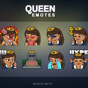 8x emotikony Twitch Królowej - Emotki Twitch Księżniczki - Emotki Twitch Cesarzowej
