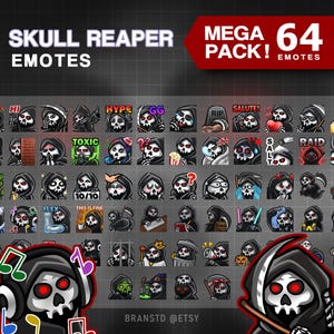 64x Skull reaper emotes - reaper twitch emotes super megapack