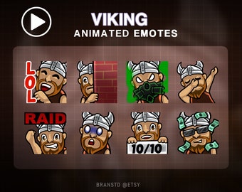 8X ANIMATED Viking twitch emotes - ANIMATED twitch emotes