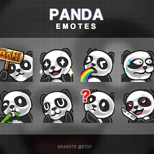 8 x Panda twitch emotes - Panda twitch emotes