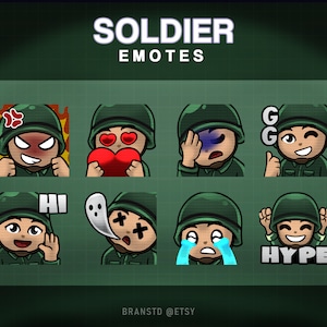 8 x Soldier twitch emotes - Army twitch emotes