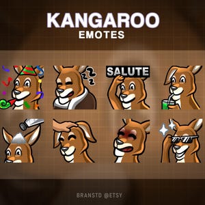 Kangaroo Twitch Emotes: 8-Piece Stream Emotes (Digital Download)