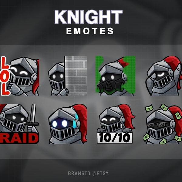 8x Knight twitch emotes - Crusader twitch emotes - warrior twitch emotes