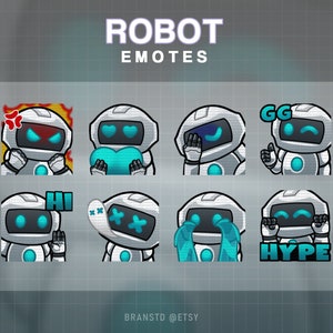 8 x Robot twitch emotes - Cyborg twitch emotes