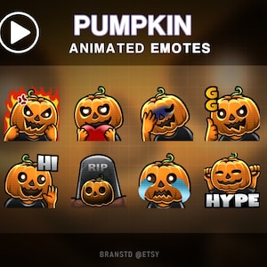 8X GEANIMEERDE Pompoenen-emotes - GEANIMEERDE twitch-emotes