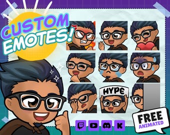 Custom YCH Chibi Emotes for Streamer, Emotes For Twitch, Discord, Kick, Youtube