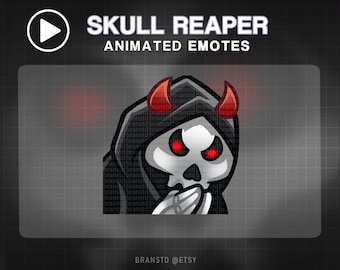 Evil Skull Reaper Animated Emote: Twitch, Discord, YouTube (Digital Download)