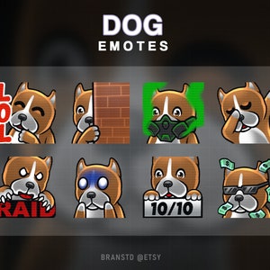Pitbull Dog Twitch Emotes: Gamer Stream Graphics (Digital Download)