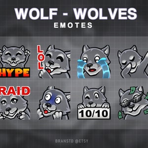 8 x Wolf twitch emotes - Wolf twitch emotes - Wolf twitch emotes