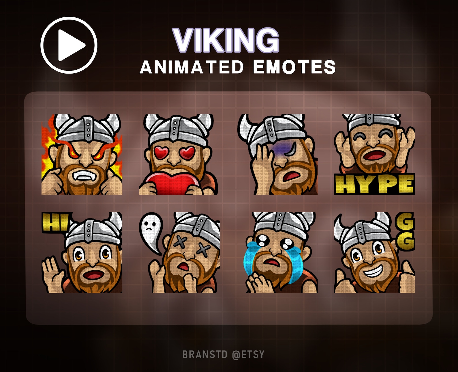 8X ANIMATED Viking Twitch Emotes ANIMATED Twitch Emotes - Etsy Australia