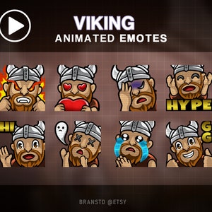 8X ANIMOWANYCH emotikonów Twitch Viking - ANIMOWANE emotikony Twitch