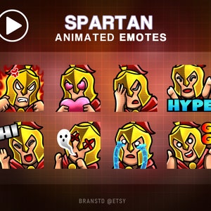 8X ANIMATED Spartan twitch emotes - ANIMATED twitch emotes