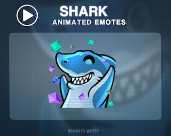 Bits rain Shark Animated Emote: Twitch, Discord, YouTube (Digital Download)
