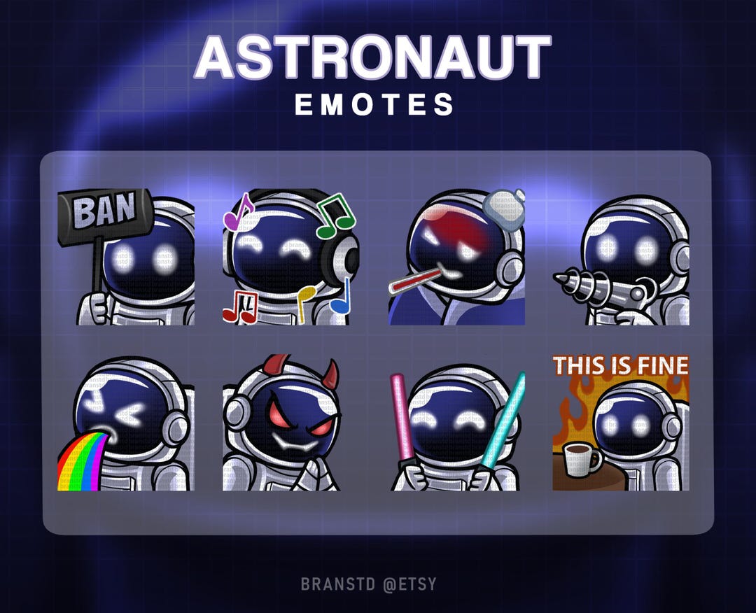 Astronaut Twitch Emotes: Spaceman Streamer Emotes (digital Download) - Etsy