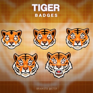5 x Tiger twitch badges